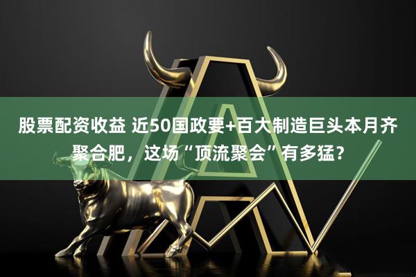 股票配资收益 近50国政要+百大制造巨头本月齐聚合肥，这场“顶流聚会”有多猛？