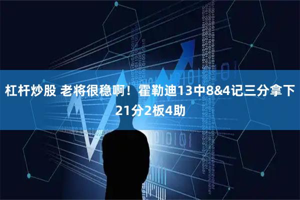 杠杆炒股 老将很稳啊！霍勒迪13中8&4记三分拿下21分2板4助