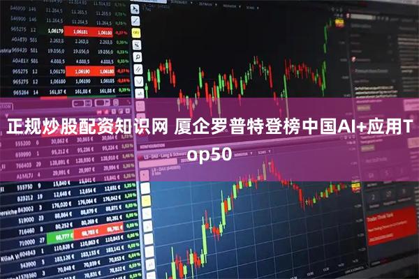 正规炒股配资知识网 厦企罗普特登榜中国AI+应用Top50